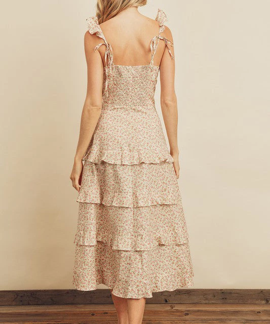 She She Boutique Tiered Midi Dress - Multi CLOTHING 6 She She Boutique Tiered Midi Dress - Multi CLOTHING