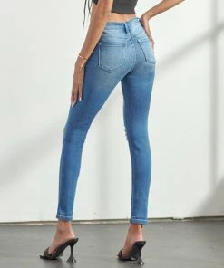 She She Boutique CLOTHING Mid-Rise Skinny Jeans - Medium Wash