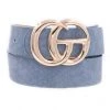 She She Boutique Double Gold Metal Ring Belt - Blue Snake ACCESSORIES