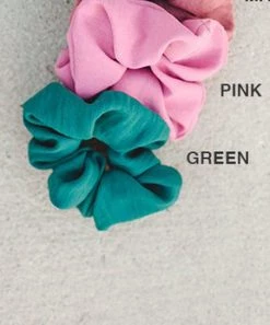 She She Boutique ACCESSORIES Hair Scrunchie - Sage Daisy, Yellow Stripe, Pink, Green OR Chiffon Floral