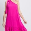 She She Boutique One Shoulder Dress - Hot Pink