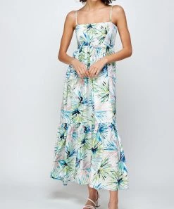 She She Boutique CLOTHING Tropical Maxi Dress - Ivory