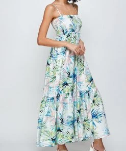 She She Boutique CLOTHING Tropical Maxi Dress - Ivory