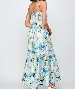 She She Boutique CLOTHING Tropical Maxi Dress - Ivory