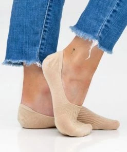 She She Boutique No-Slip Sneaker Socks - White OR Nude