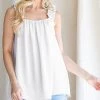 She She Boutique CLOTHING Ruffle Strap Tank - Off White OR Black