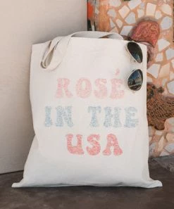 She She Boutique Rose In The USA Tote Bag - Natural ACCESSORIES