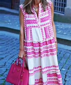 She She Boutique CLOTHING Boho Dress - Pink