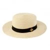 She She Boutique Bee Charm Boater Hat - Beige ACCESSORIES