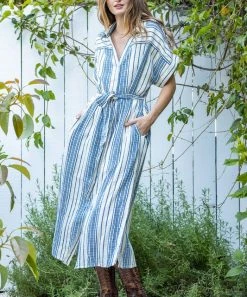 She She Boutique Striped Belted Shirt Dress - Navy OR Camel NEW ARRIVALS