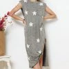 She She Boutique CLOTHING Mineral Wash Star Dress- Grey