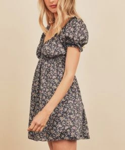 She She Boutique Floral Mini Dress - Black Multi