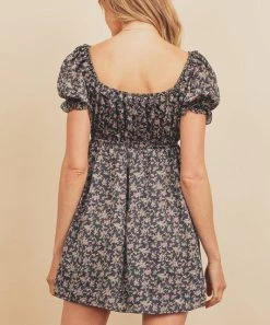 She She Boutique Floral Mini Dress - Black Multi