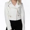 She She Boutique Cropped Vegan Leather Moto Jacket - Black OR White 1 She She Boutique Cropped Vegan Leather Moto Jacket - Black OR White