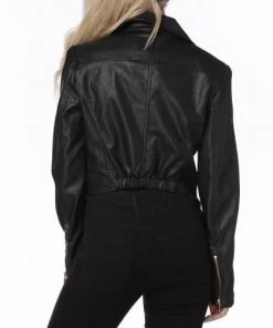 She She Boutique Cropped Vegan Leather Moto Jacket - Black OR White 13 She She Boutique Cropped Vegan Leather Moto Jacket - Black OR White