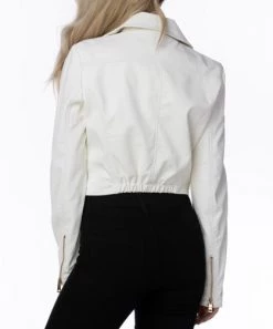 She She Boutique Cropped Vegan Leather Moto Jacket - Black OR White 10 She She Boutique Cropped Vegan Leather Moto Jacket - Black OR White