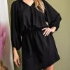 She She Boutique 3/4 Sleeve Dress - Black