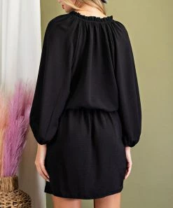 She She Boutique 3/4 Sleeve Dress - Black