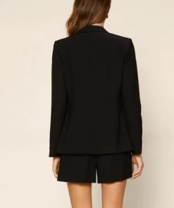 She She Boutique CLOTHING Long Sleeve Open Blazer Jacket - Black OR White