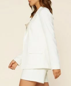 She She Boutique CLOTHING Long Sleeve Open Blazer Jacket - Black OR White