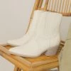 She She Boutique Dawn Western Bootie - White SHOES