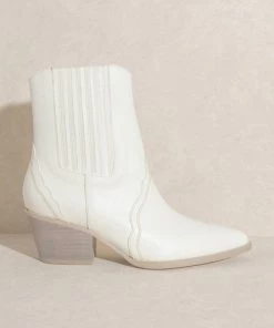 She She Boutique Dawn Western Bootie - White SHOES