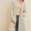 She She Boutique Cozy Long Cardigan - Light Grey NEW ARRIVALS
