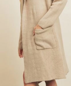 She She Boutique Cozy Long Cardigan - Taupe