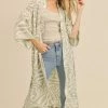 She She Boutique Zebra Kimono - Sage