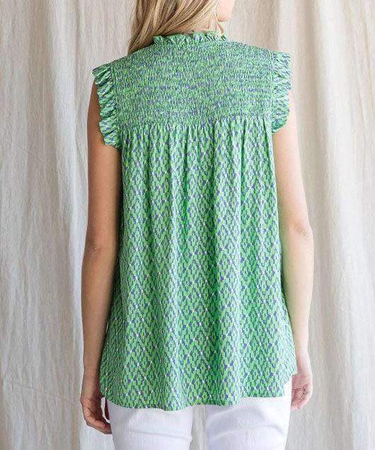 She She Boutique Smocked Top - Apply Green OR Ivory 5 She She Boutique Smocked Top - Apply Green OR Ivory