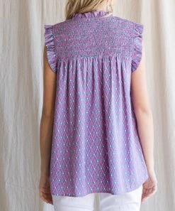 She She Boutique Smocked Top - Orchid