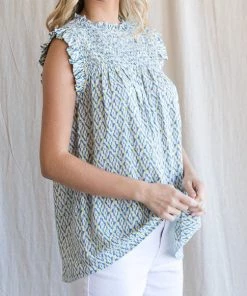 She She Boutique Smocked Top - Apply Green OR Ivory 14 She She Boutique Smocked Top - Apply Green OR Ivory