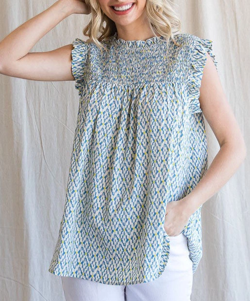 She She Boutique Smocked Top - Apply Green OR Ivory 7 She She Boutique Smocked Top - Apply Green OR Ivory