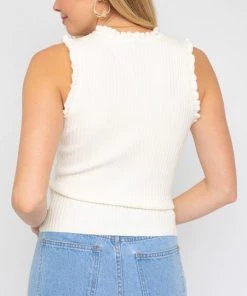 She She Boutique CLOTHING Sleeveless Ruffle Top - Ivory OR Black 9 She She Boutique CLOTHING Sleeveless Ruffle Top - Ivory OR Black