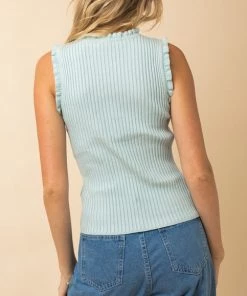 She She Boutique Sleeveless Ruffle Top - Dusty Blue OR Dusty Blush 8 She She Boutique Sleeveless Ruffle Top - Dusty Blue OR Dusty Blush