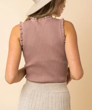 She She Boutique Sleeveless Ruffle Top - Dusty Blue OR Dusty Blush 7 She She Boutique Sleeveless Ruffle Top - Dusty Blue OR Dusty Blush