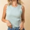She She Boutique Sleeveless Ruffle Top - Dusty Blue OR Dusty Blush