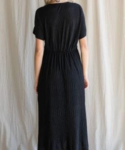 She She Boutique CLOTHING Surplice Twist Maxi Dress - Black