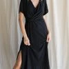 She She Boutique CLOTHING Surplice Twist Maxi Dress - Black