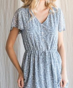 She She Boutique CLOTHING Floral Maxi Dress - Powder Blue