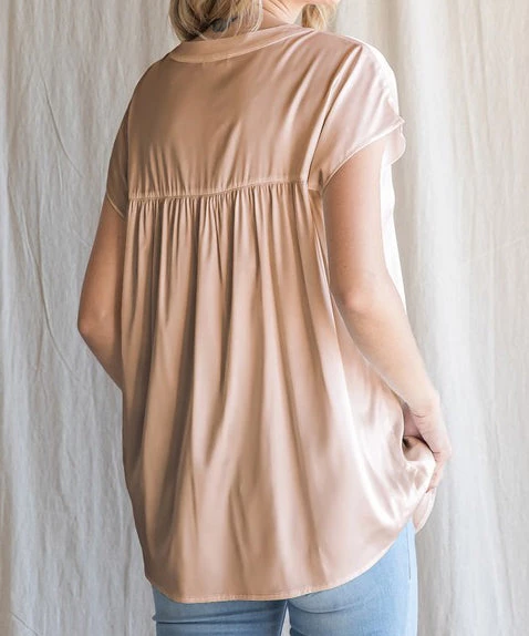 She She Boutique Satin Cap Sleeve Top - Hot Pink OR Champagne NEW ARRIVALS 6 She She Boutique Satin Cap Sleeve Top - Hot Pink OR Champagne NEW ARRIVALS
