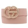 She She Boutique Textured Buckle Belt - Blush