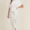 She She Boutique CLOTHING Tie Front Dress - Off White 2 She She Boutique CLOTHING Tie Front Dress - Off White