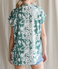 She She Boutique CLOTHING V-Neck Top - Sage