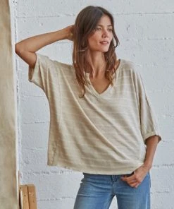 She She Boutique Long Days Top - Oatmeal