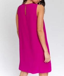 She She Boutique Sleeveless Dress - Fuchsia