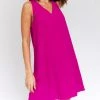 She She Boutique Sleeveless Dress - Fuchsia