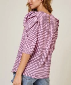She She Boutique Polka Dot Top - Pink CLOTHING
