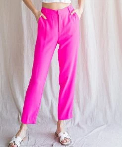 She She Boutique CLOTHING High Waisted Pants - Hot Pink