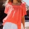 She She Boutique Eyelet Top - Coral Orange OR White CLOTHING